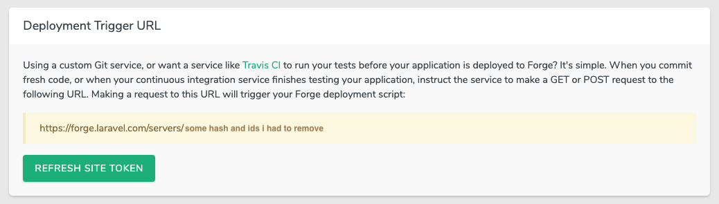laravel forge webhook url
